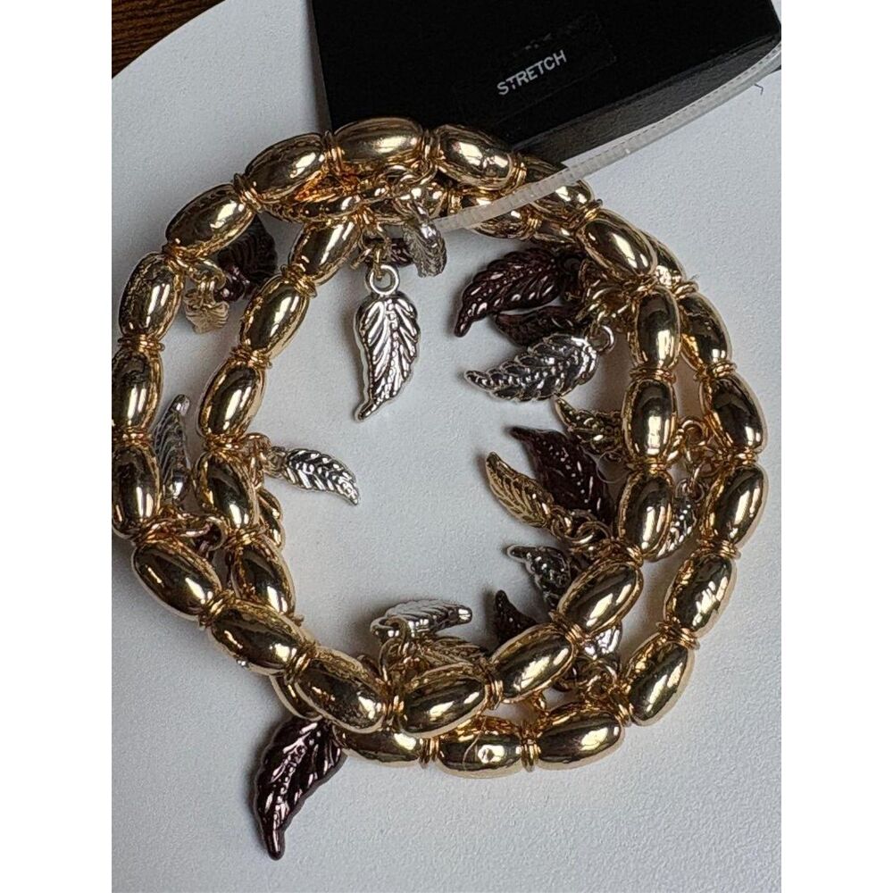 2 pcs Leaf Charm Bracelet Ophelia Roe NWT